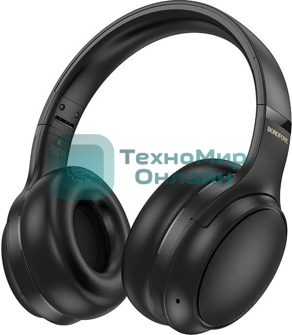 Беспроводные/проводные наушники Borofone BO29 Plus Alegre черный, накладные, Bluetooth 5.3 + проводной, складная конструкция, микрофон, до 30 ч