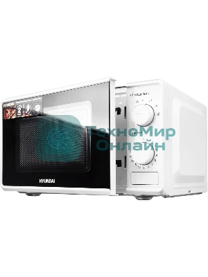 Микроволновая печь Hyundai HYM-M2044 белый, 20 л, 700 Вт, переключатели - поворотный механизм