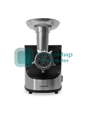Мясорубка электрическая Samtron MG-105 серебристый , 1600 Вт, 1.6 кг/мин, реверс, защита от перегрузки, насадки - 8