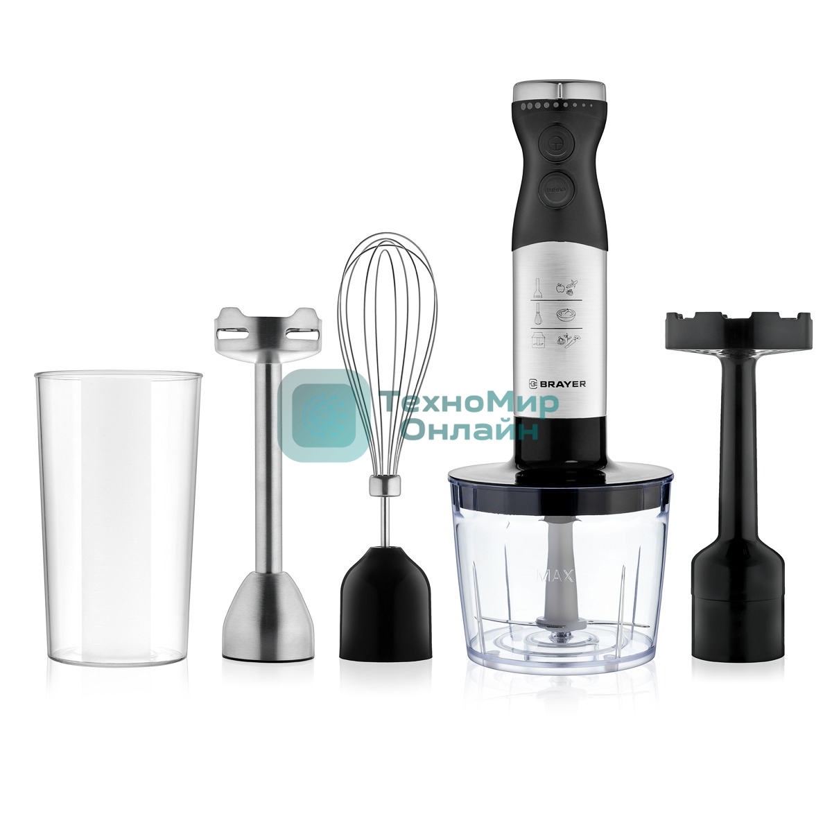 Блендер погружной BRAYER BR1259, 800 Вт, черный
