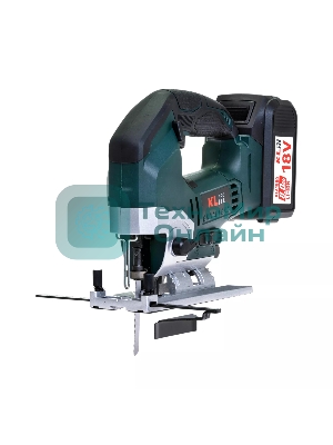 Лобзик электрический профессиональный бесщеточный KLPRO KLDT18B-80 (18В, Li-ion-2шт, 8.0А·ч, патрубок для пылесоса, полотна (дерево/металл, З/У-4А, кейс)