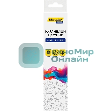 Карандаши цветные Silwerhof Color двухцветные 2.8м м, круглый профиль, дерево, ассорти, 12 цветов, коробка с европодвесом (6 шт)