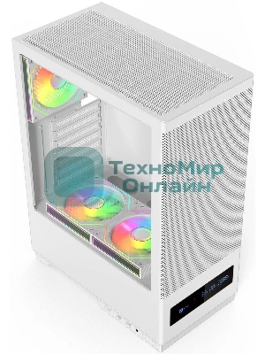 Компьютерный корпус ACD Citadel 108DW ATX, Type-C + 2 X USB ports + HD audio combo, Mesh, TG, белый