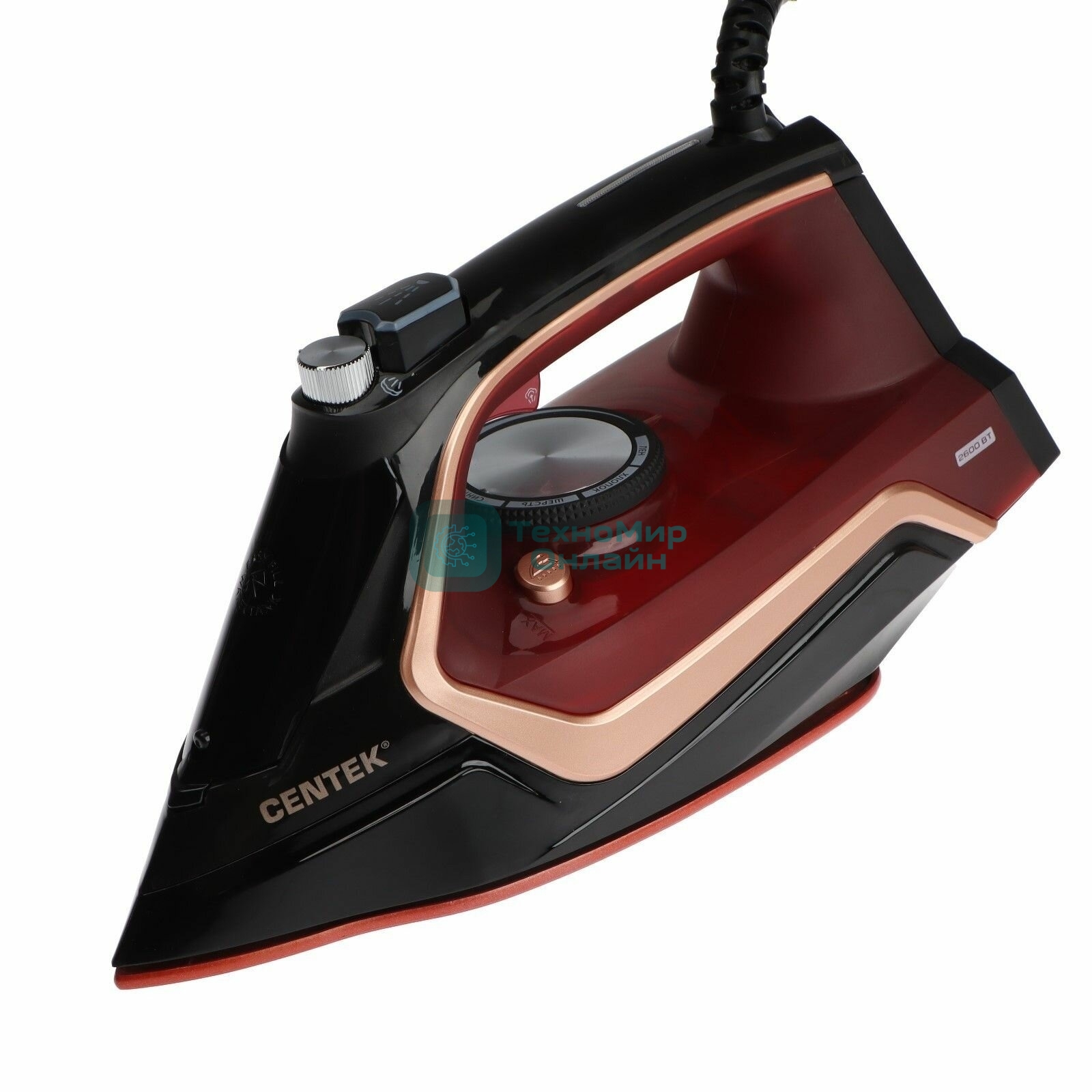 Утюг Centek CT-2313 красный, 2400 Вт, 50 г/мин, 185 г/мин, 350 мл