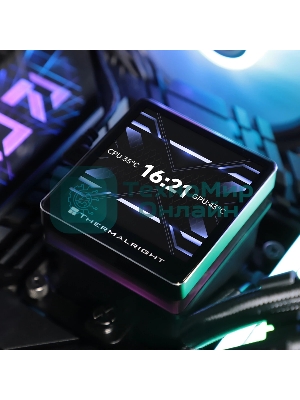 Водяное охлаждение для процессора Thermalright Grand Vision 240 (240mm, LED, Black, ARGB/Fans: 2x120mm, 80.45CFM, 29.4dBA, 2150RPM/Pump height 72.5mm, 6400RPM, Rad thickness 27mm/S: 1700, 1200, 1851, 115X, 2011, 2066, AM5, AM4)