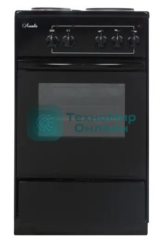 Плита электрическая Лысьва ЭП 301 СТ черный, конфорок 3 шт, духовка 57 л, 50 см x 84 см x 60 см