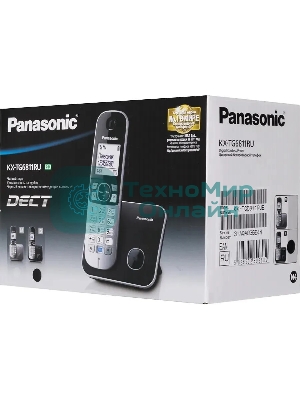 Телефон беспроводной (DECT) Panasonic KX-TG6811RUB черный Беспроводной DECT,40 мелодий,телефонный справочник 120 зап.