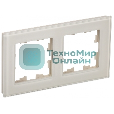 Рамка 2-местная IEK BRITE РУ-2-2-БрВа стекло ванильный