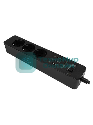 Удлинитель с USB зарядкой HARPER UCH-315 черный