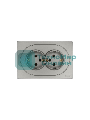 Розетка 2-м LEZARD СП OSEN с заземл. ПБТ, механизм, серый матовый 743-7400-127B