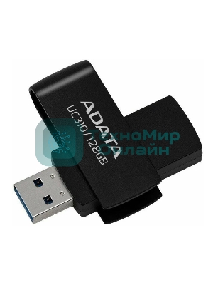 Флешка USB ADATA UC310 (UC310-128G-RBK), 128Gb, USB 3.2 Gen 1, R/W 100/30, черный