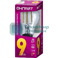 Лампа светодиодная ОНЛАЙТ 80874 OLL-F-A60-09-230-2.7K-E27