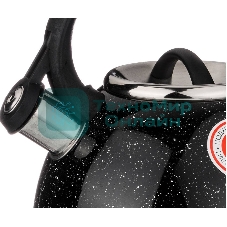 Чайник для плиты Agness 907-045 черный МРАМОР нерж. 2,5 л