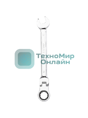 Набор комбинированных шарнирных ключей с трещоткой 8 шт Deli DL140208T Спецификация: 8,10,12,13,14,15,17,19мм. Сталь 40 Cr. Трещетка 50BV30 72Т.