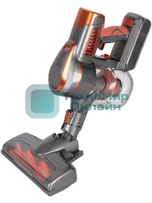 Пылесос вертикальный Endever SkyClean VC-301 черный/оранжевый, питание от аккумулятора, 75 Вт, уборка сухая, пылесборник 0,8 л
