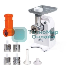 Мясорубка электрическая Аксион М321.03 белый, 1500 Вт, 1.7 кг/мин, реверс, защита от перегрузки, насадки - 5