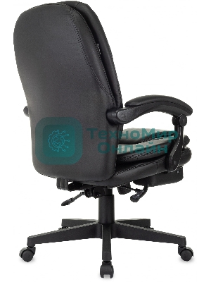 Кресло Бюрократ CH-868N-BF черный, экокожа, подставка для ног