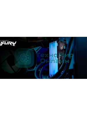 Оперативная память Kingston Fury Beast, DDR4, 32GB (2x16GB), 3600MHz, CL18, DIMM, с радиатором, RGB, черный