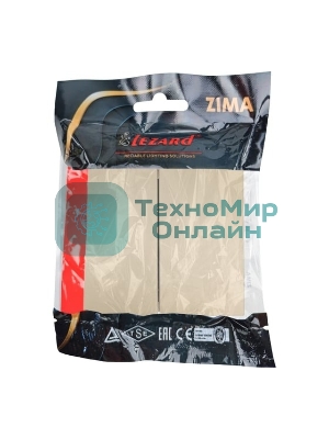 Выключатель 2-кл. СП ZIMA IP20 10А безвинт. зажим зол. LEZARD 704-3688-101QC