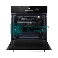 Духовой шкаф Kuppersberg HO 608 X Line, High-Tech, 78 л, цвет черный, цвет фурнитуры нержавеющая сталь, поворотное управление, дисплей, таймер, 8 режимов, макс. температура 310 градусов, телескопические направляющие (на 1 уровень)