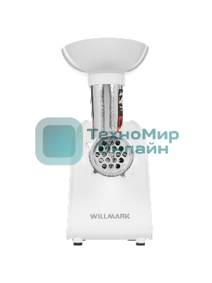 Мясорубка электрическая Willmark WMG-2043JW белый, 2000 Вт, 2.4 кг/мин, реверс, защита от перегрузки, насадки - 5
