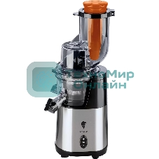 Соковыжималка LEONORD LE-1709 серебристый/черный, шнековая вертикальная, 200 Вт, 600 мл, механическое, реверс