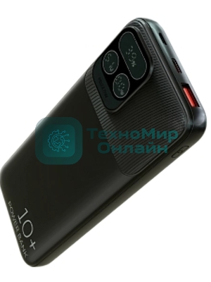 Портативный аккумулятор More choice (4620202550590) PB55-10 с кабелем 1USB 3.0A 22.5W PD - 10000mAh черный