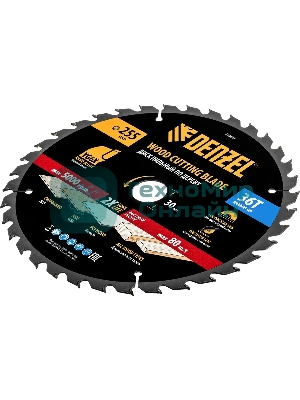 Пильный диск по дереву Denzel ф255 х 30мм, 36 зубьев 733627