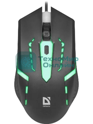 Мышь проводная Defender Hit MB-601 черный, 1200 dpi, USB, кнопки - 4