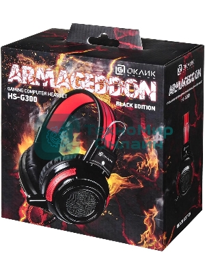 Проводные наушники Oklick HS-G300 черный/красный, полноразмерные, Jack 3.5 мм