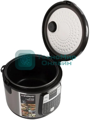 Мультиварка Endever Vita-95, мощность 1000 Вт, черный/стальной, емкость 5л, 45 авторежимов работы, книга рецептов