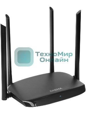 Роутер беспроводной Digma DWR-AC1202 AC1200 10/100/1000BASE-TX черный