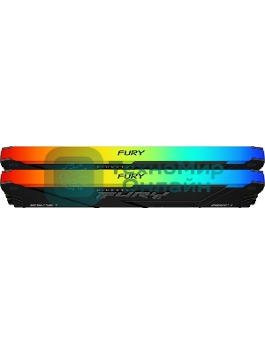 Оперативная память Kingston Fury Beast, DDR4, 32GB (2x16GB), 3600MHz, CL18, DIMM, с радиатором, RGB, черный