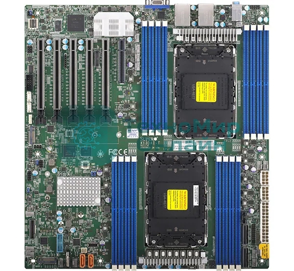 Серверная материнская плата Supermicro MBD-X13DAI-T-B, 2xLGA4677, Intel C741, 16xDDR5, 10xSATA, 2xM.2, 5xPCIe 5.0 x16, 1xPCIe 5.0 x8, 1xVGA, 2x 10Gb LAN, 6xUSB 3.0, 2xUSB 2.0, 1xUSB 3.2 Gen 1, E-ATX