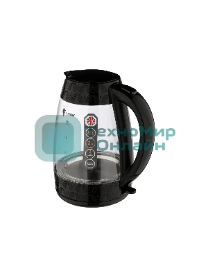 Чайник электрический LEONORD LE-1519 2 л, 2200 Вт, стекло, черный