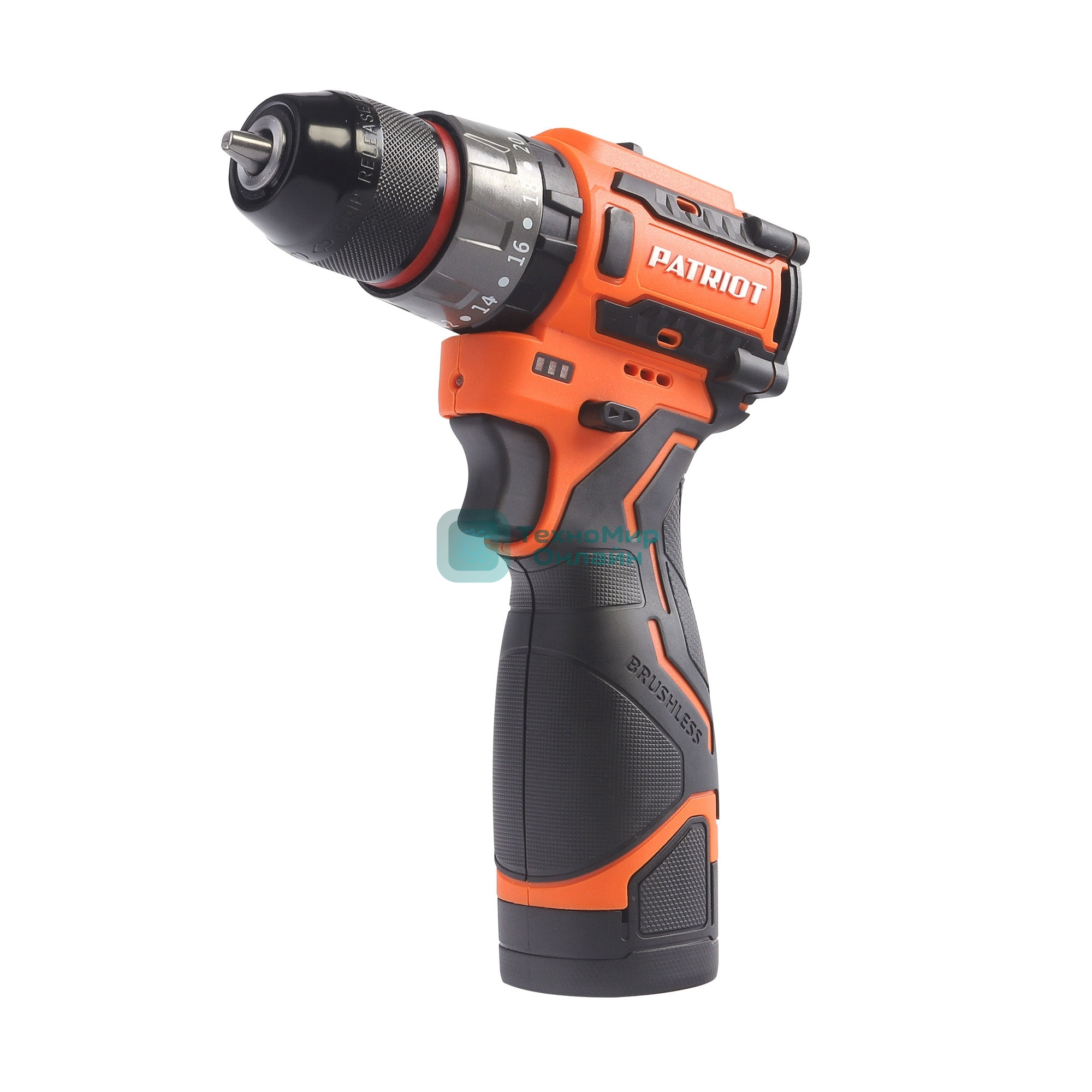 Дрель-шуруповерт аккумуляторная PATRIOT BR 467h BL, 2 АКБ Li-Ion, 16.8 В, 2,0 Ач, 70Нм, удар, 2 скорости, кейс, БЕСЩЕТОЧНЫЙ ЭД