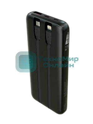 Портативный аккумулятор More choice (4620202550590) PB55-10 с кабелем 1USB 3.0A 22.5W PD - 10000mAh черный