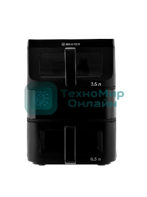 Аэрогриль Brayer 2048BR черный, 2500 Вт, 10 л, сенсор, 10 программ