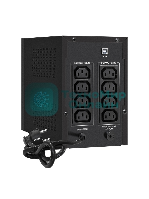 Источник бесперебойного питания ExeGate EP285496RUS SpecialPro UNB-1500.LED.AVR.C13.RJ.USB 1500VA/950W, LED, AVR, 6*IEC-C13, RJ45/11, USB, черный