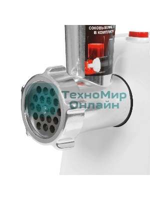 Мясорубка электрическая Willmark WMG-2043JW белый, 2000 Вт, 2.4 кг/мин, реверс, защита от перегрузки, насадки - 5