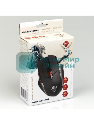 Мышь проводная Dialog MOG-11U Nakatomi Gaming - 6 кнопок + ролик, USB,черная