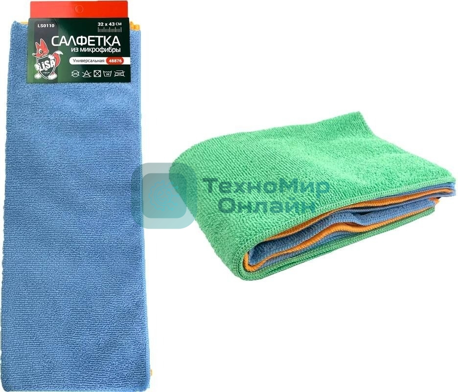 Салфетка LI-SA LS0110 из микрофибры в наборе (4шт-32х43см), плотность 200г/м2 48876