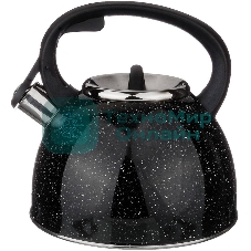 Чайник для плиты Agness 907-045 черный МРАМОР нерж. 2,5 л