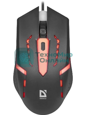 Мышь проводная Defender Hit MB-601 черный, 1200 dpi, USB, кнопки - 4