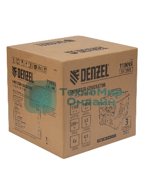 Генератор инверторный Denzel GS-1100iF, 1,1 кВт, 230 В, ручной старт
