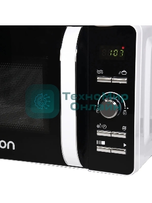 Микроволновая печь Oursson MD2033/WH белый/черный/серебристый, 20 л, 700 Вт, переключатели - кнопки, поворотный механизм