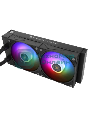 Водяное охлаждение для процессора Thermalright Grand Vision 240 (240mm, LED, Black, ARGB/Fans: 2x120mm, 80.45CFM, 29.4dBA, 2150RPM/Pump height 72.5mm, 6400RPM, Rad thickness 27mm/S: 1700, 1200, 1851, 115X, 2011, 2066, AM5, AM4)