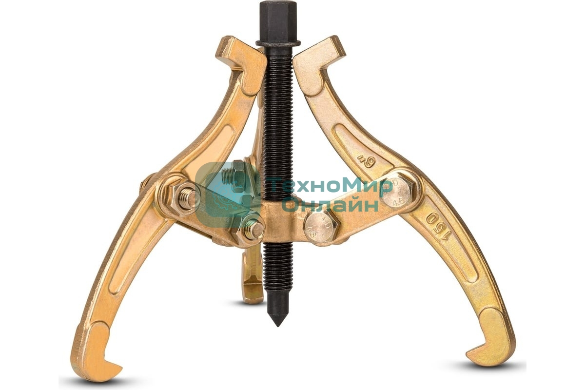 Съемник подшипников трехзахватный Deli DL-S6 150мм(рабочий ход болта), внешний диаметр 20-100мм, внутренний диаметр 45-135мм, сталь 45#