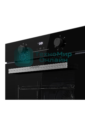 Духовой шкаф Kuppersberg HO 608 X Line, High-Tech, 78 л, цвет черный, цвет фурнитуры нержавеющая сталь, поворотное управление, дисплей, таймер, 8 режимов, макс. температура 310 градусов, телескопические направляющие (на 1 уровень)