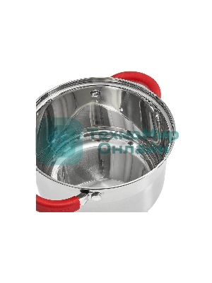 Кастрюля WEBBER BE-344/2 6,6 л, из нержавеющей стали со стеклянной крышкой